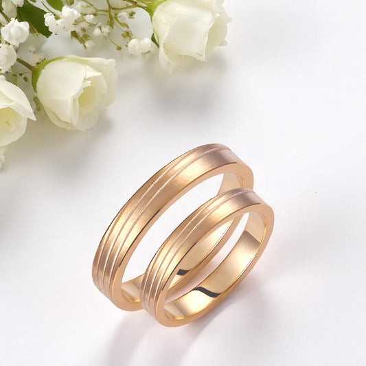 Brushed 3.5mm Wedding Bands Set
