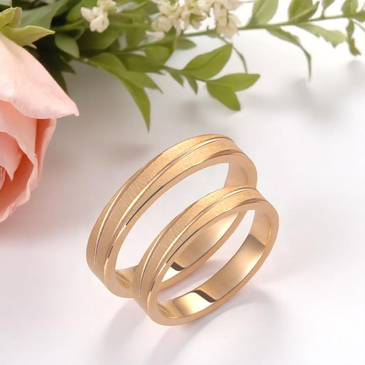 Bruhsed 3.50mm Wedding Bands Set