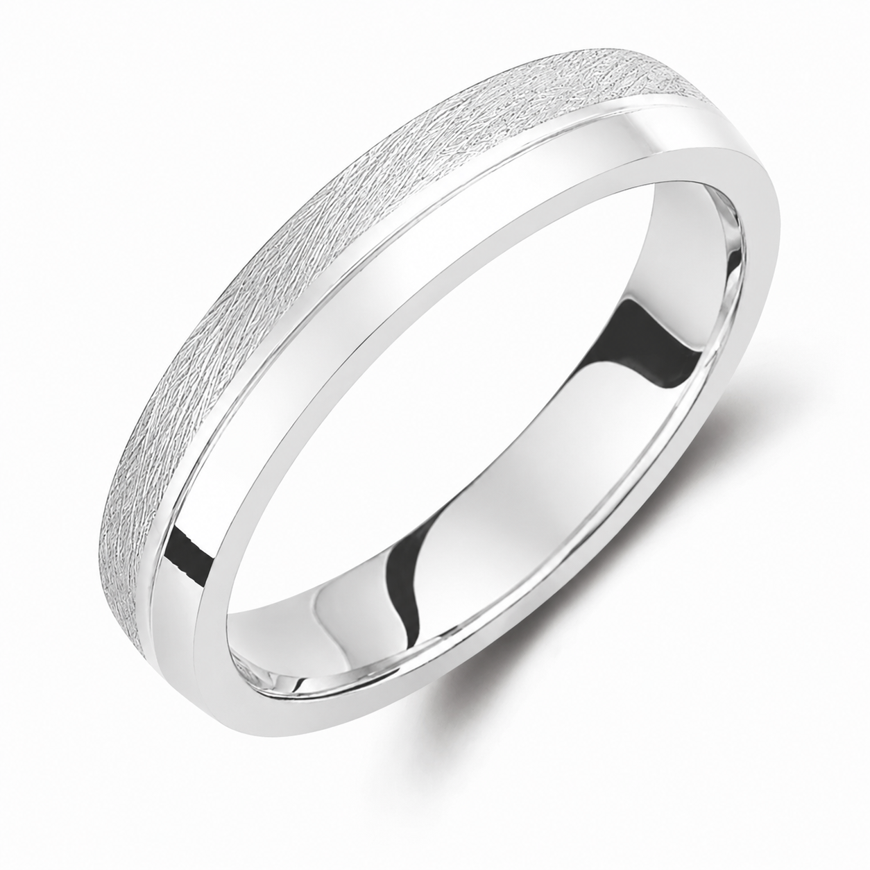 Textured Two-Tone 3.5mm Wedding Bands Set