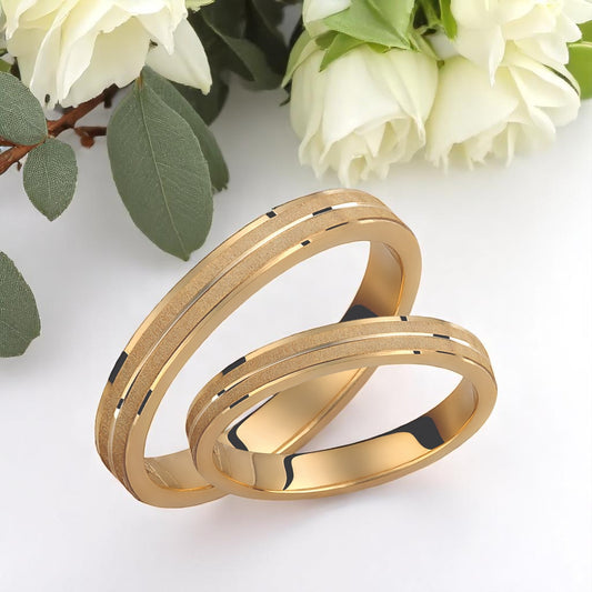 Brushed 3mm Wedding Bands Set