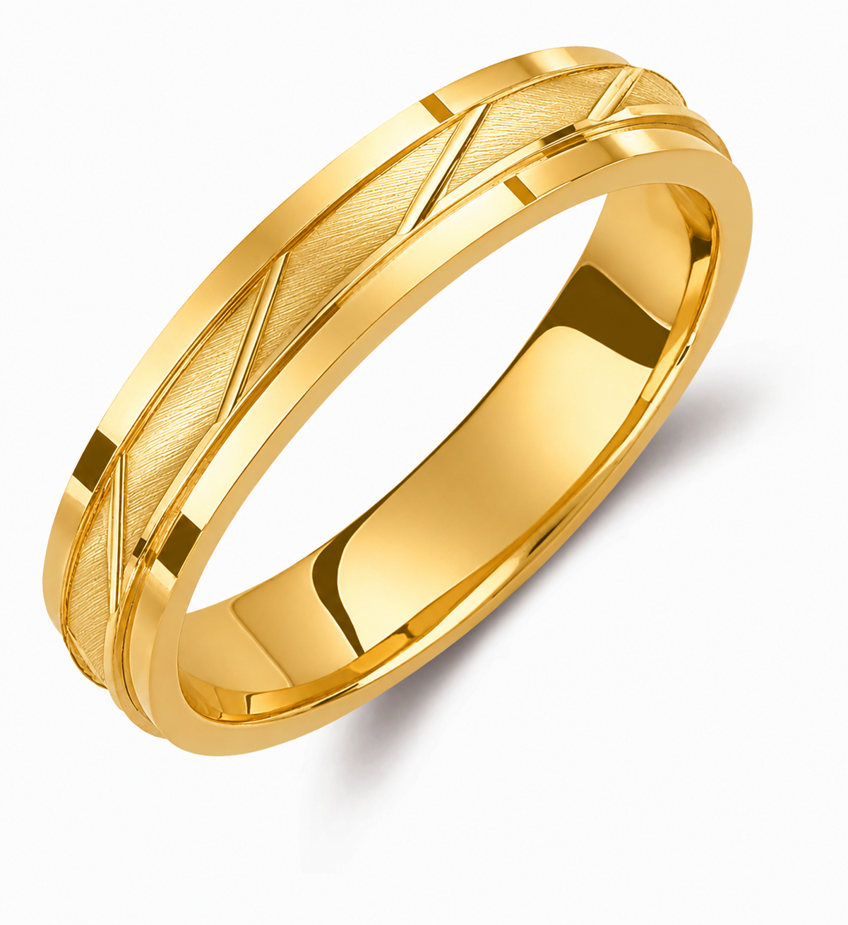 Two-Tone 3.5mm Wedding Bands Set