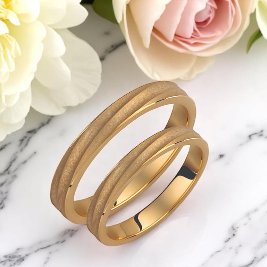 Bruhsed  3.5mm Wedding Bands Set