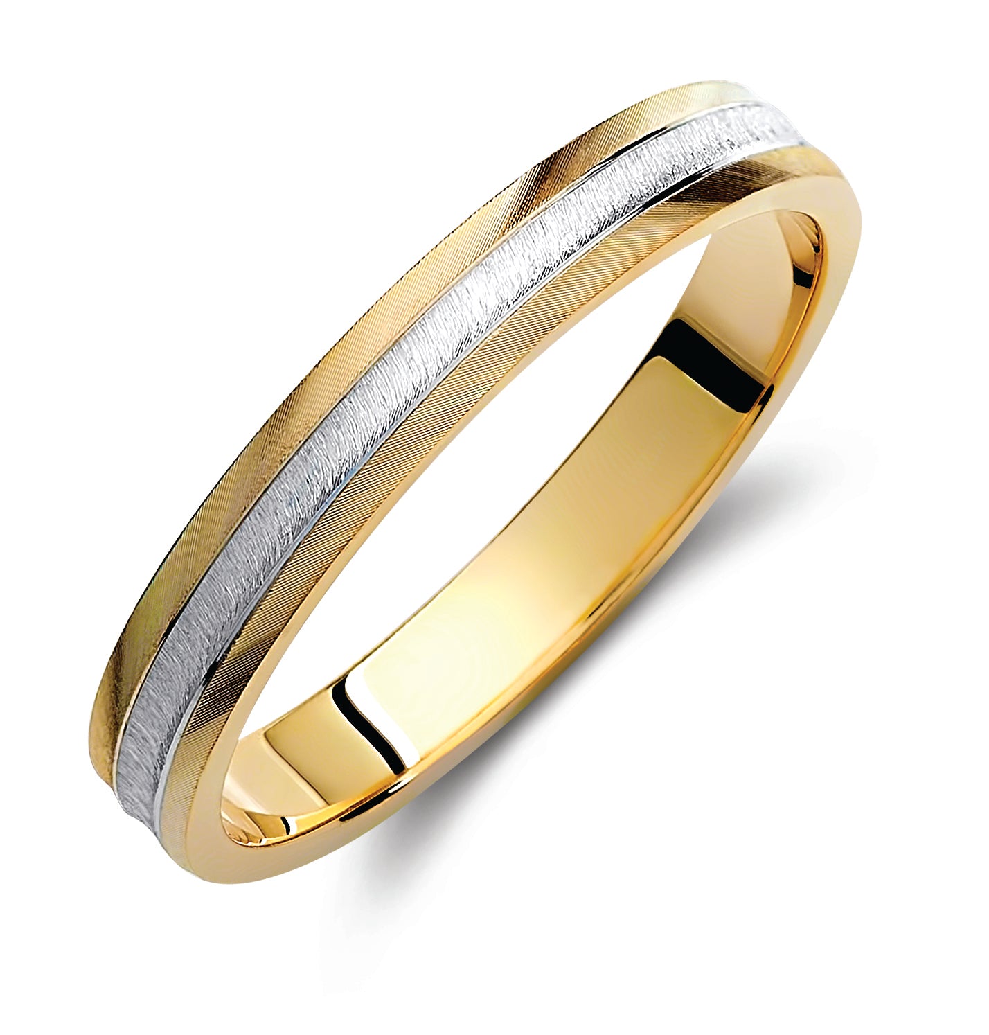 Two-Tone 3.5mm Wedding Bands Set