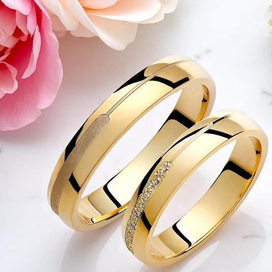 Textured 4mm Wedding Bands Set