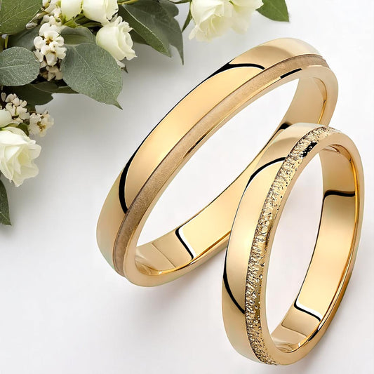 Textured 3.5mm Wedding Bands Set