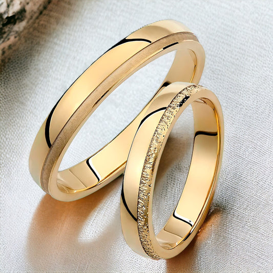 Textured 3.5mm Wedding Bands Set