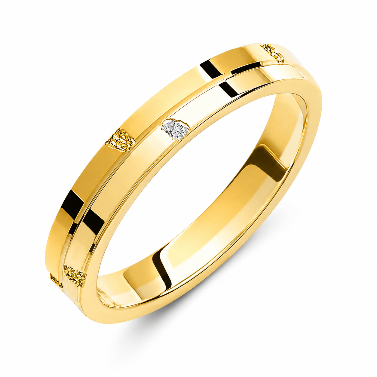 Two-Tone 3.5mm Wedding Bands Set