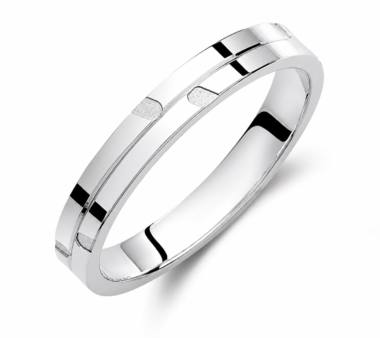 Two-Tone 3.5mm Wedding Bands Set