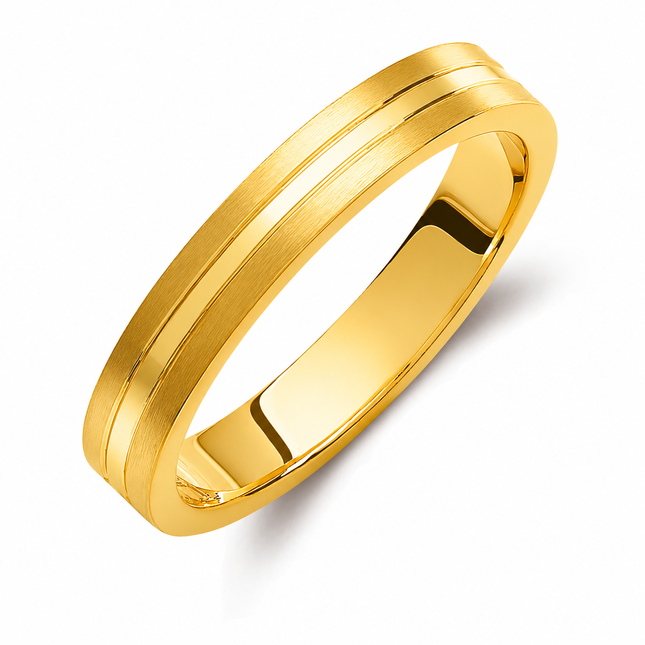 Two-Tone 3.5mm Wedding Bands Set