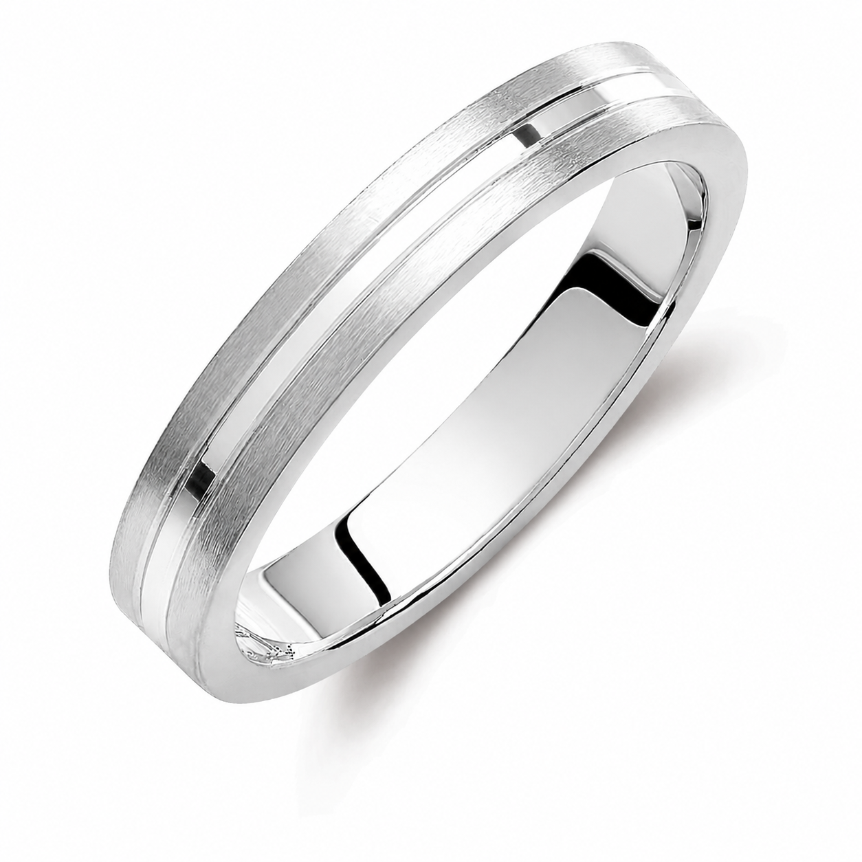 Two-Tone 3.5mm Wedding Bands Set
