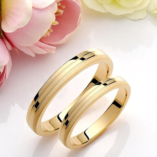 Minimal 3.50mm Wedding Bands Set