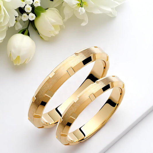 Dome 3.5mm Wedding Bands Set