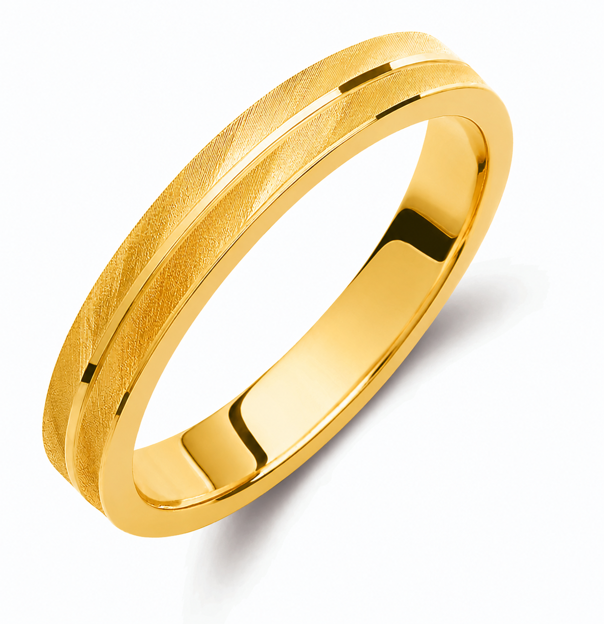 Bruhsed Two-Tone 3.5mm Wedding Bands Set