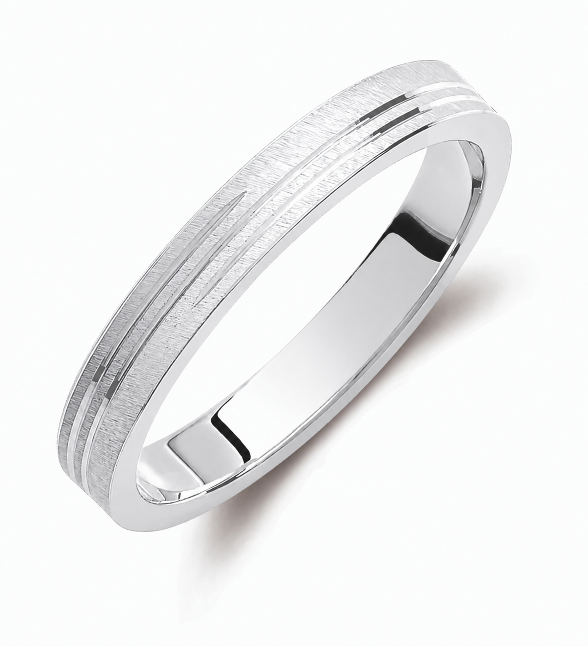 Two-Tone 3mm Wedding Bands Set with a Matte Finish