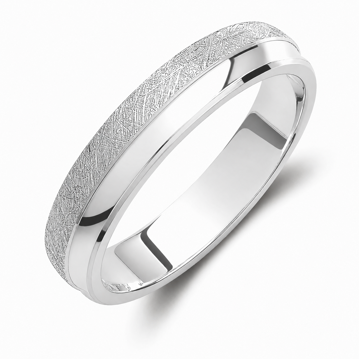 Textured Two-Tone 4mm Wedding Bands Set