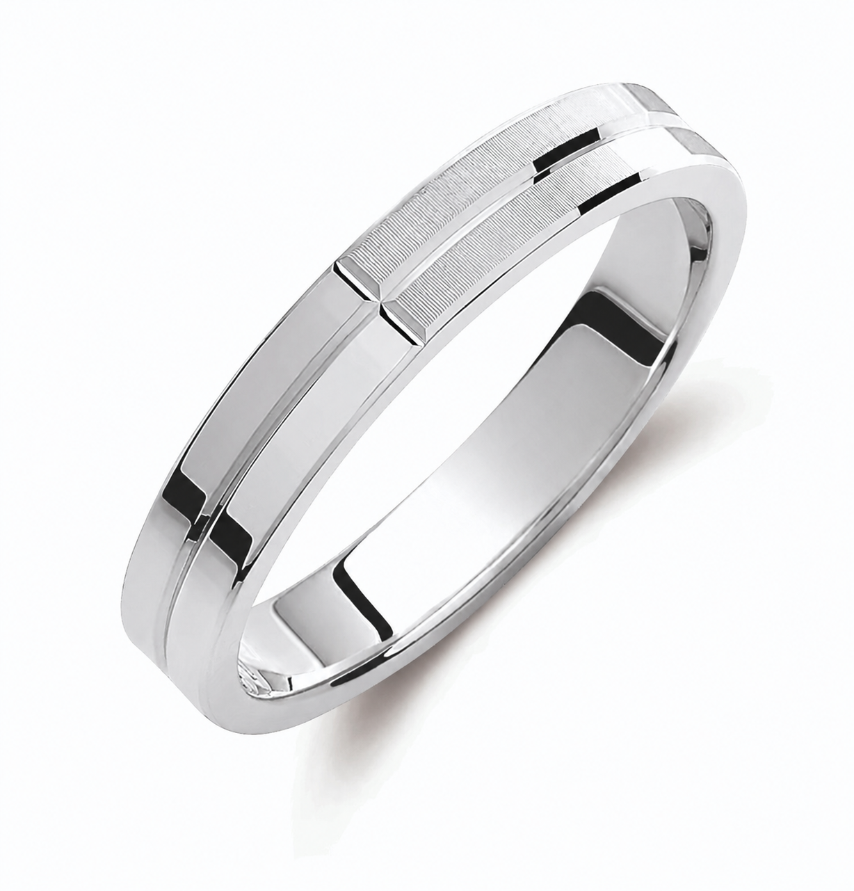 Two-Tone 3.5mm Wedding Bands Set