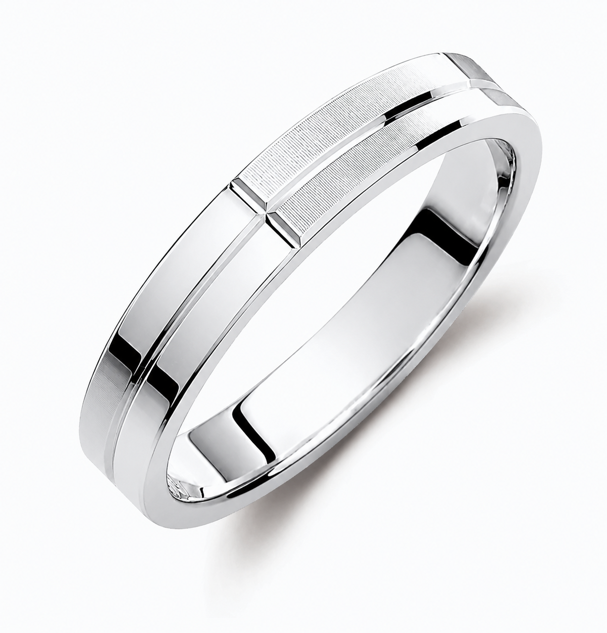 Two-Tone 3.5mm Wedding Bands Set