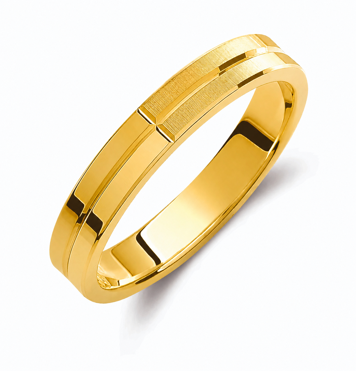 Two-Tone 3.5mm Wedding Bands Set