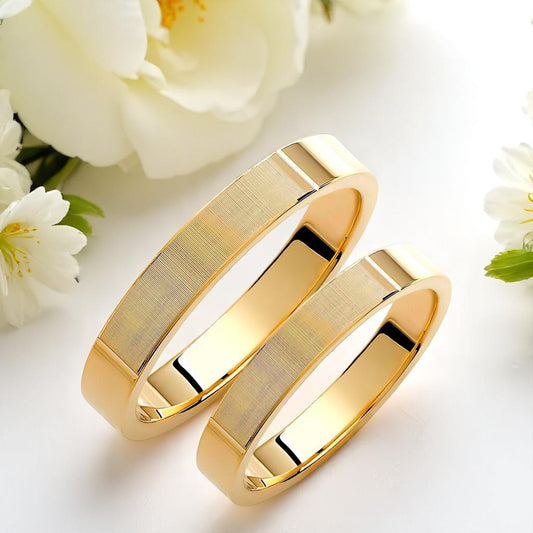 Minimal 3.50mm Wedding Bands Set