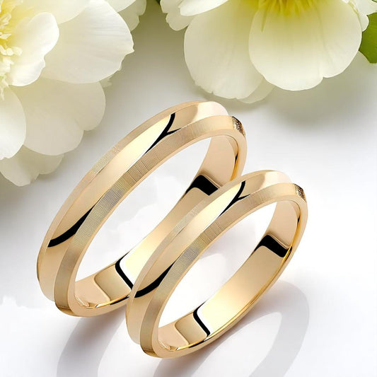 Dome 3.50mm Wedding Bands Set
