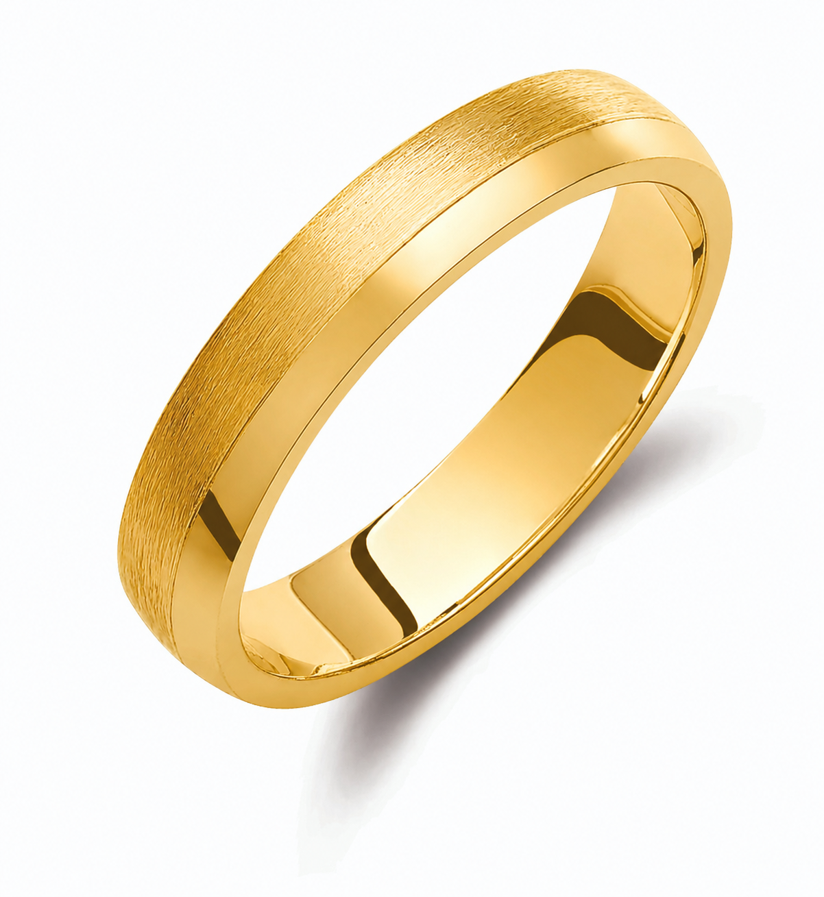 Two-Tone 4mm Wedding Bands Set with Diamonds