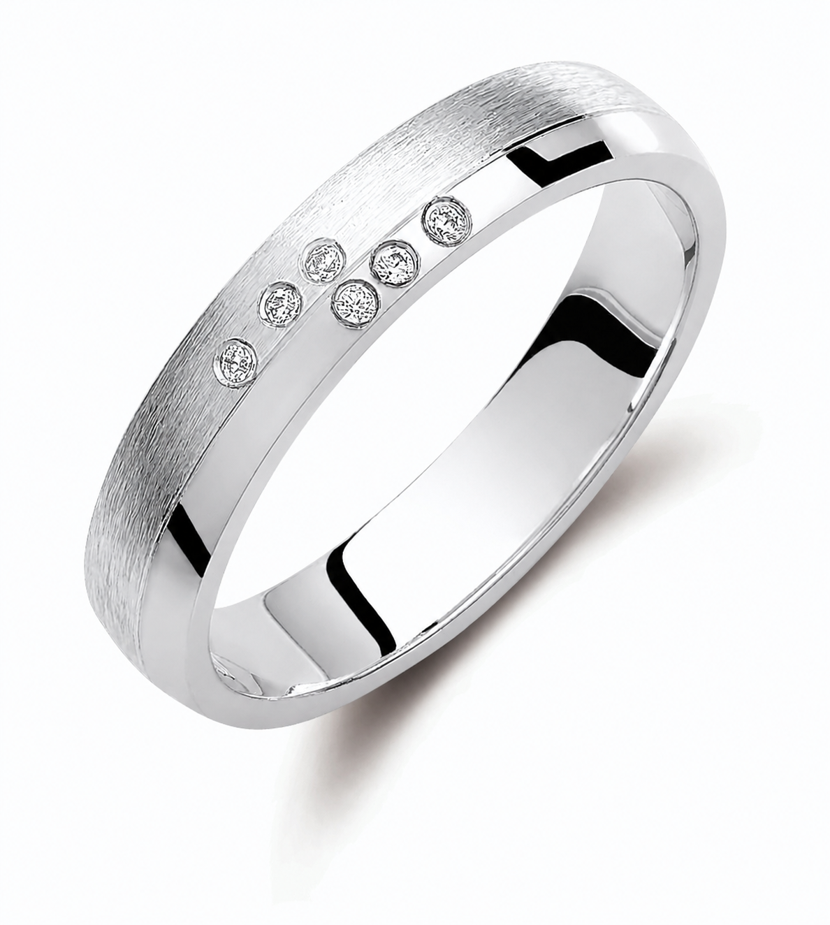 Two-Tone 4mm Wedding Bands Set with Diamonds
