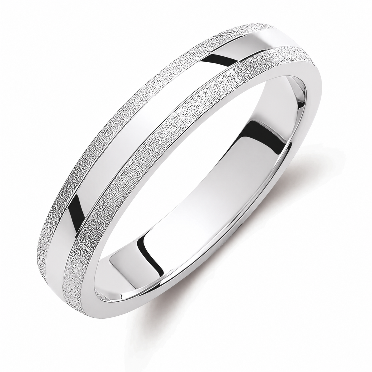 Two-Tone 3.5mm Wedding Bands Set with Diamonds