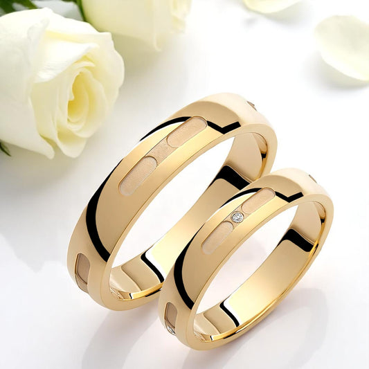 Diamond 4mm Wedding Bands Set