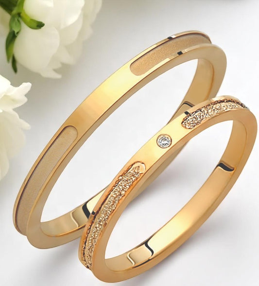 Slim 2mm Diamond Wedding Bands Set