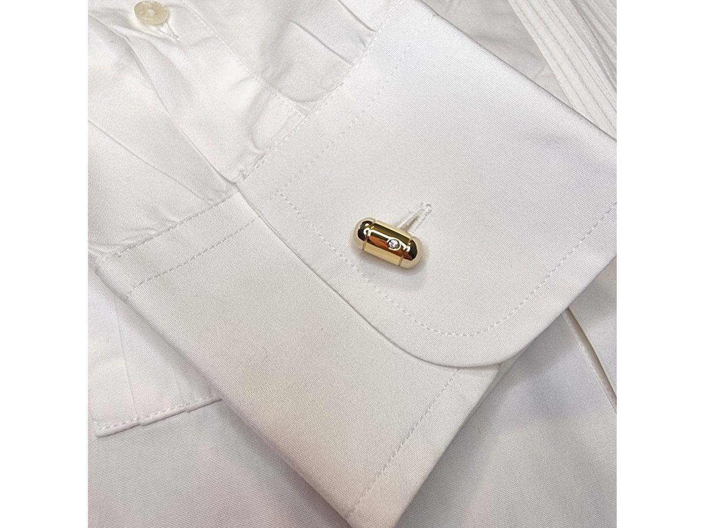 Two-tone Diamond Cufflinks in 14k Solid Gold