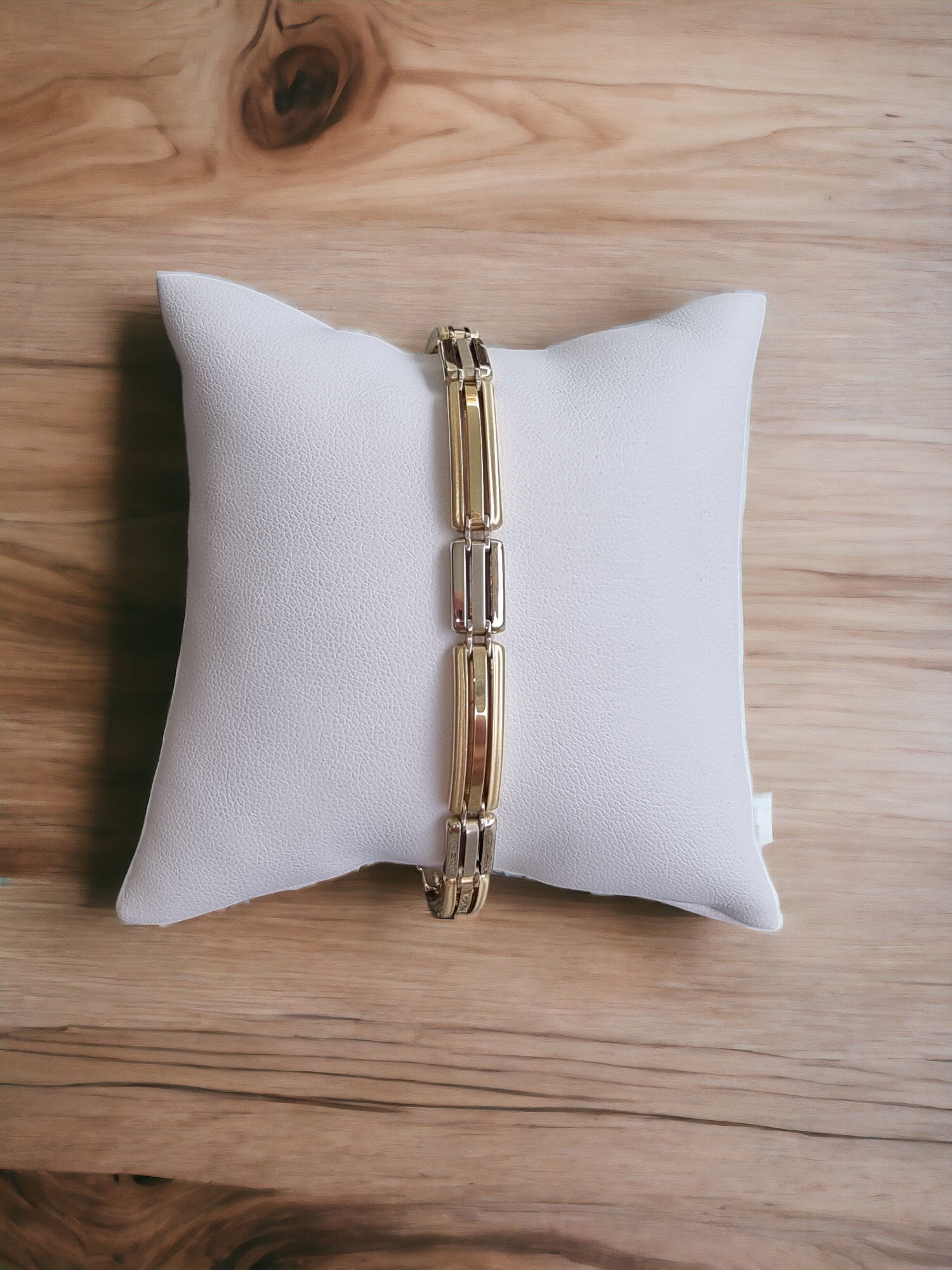 Two-Tone Gold Bracelet designed for men in 14k gold.