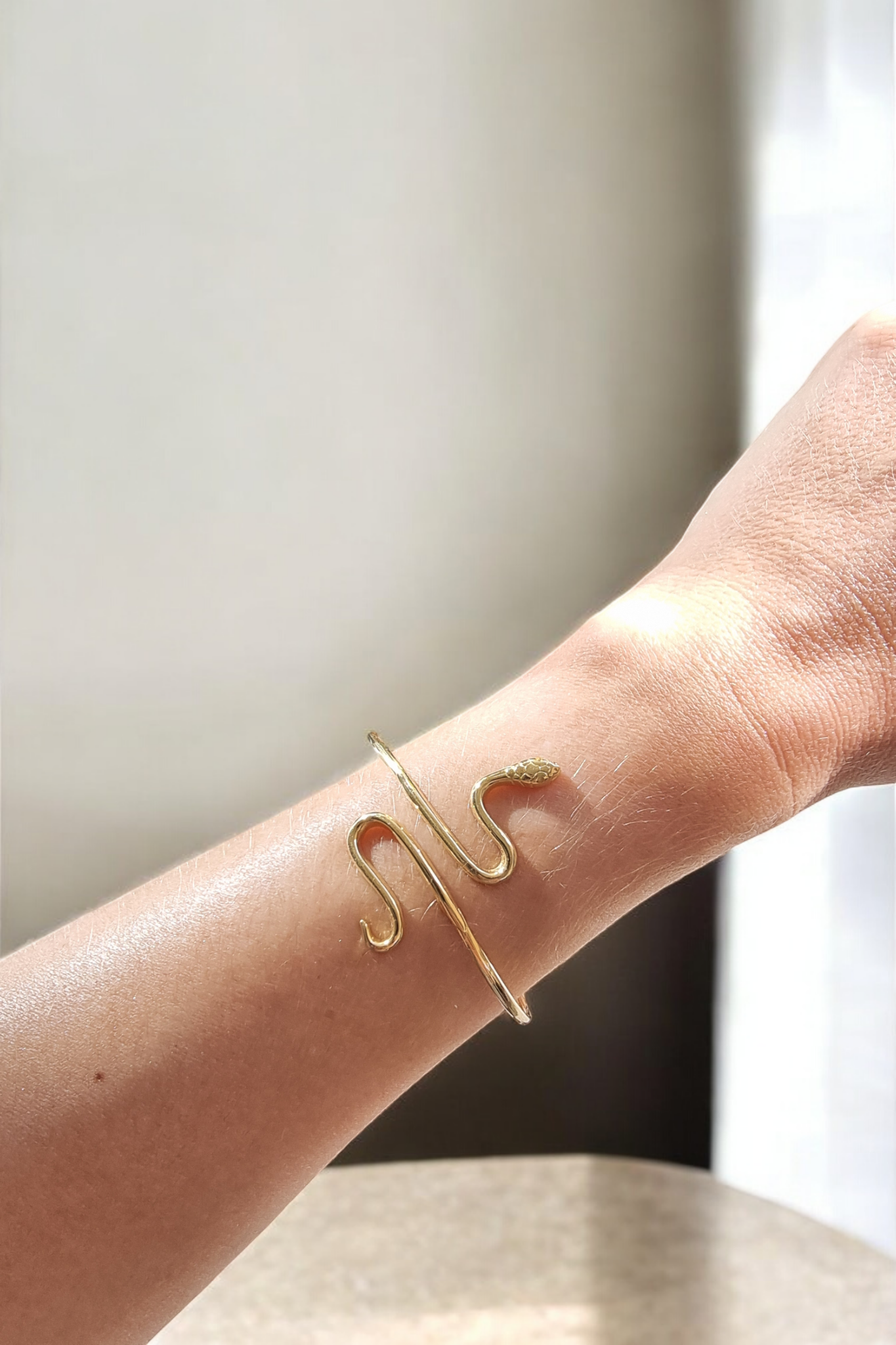 Snake Bangle Bracelet in 14K Solid Gold