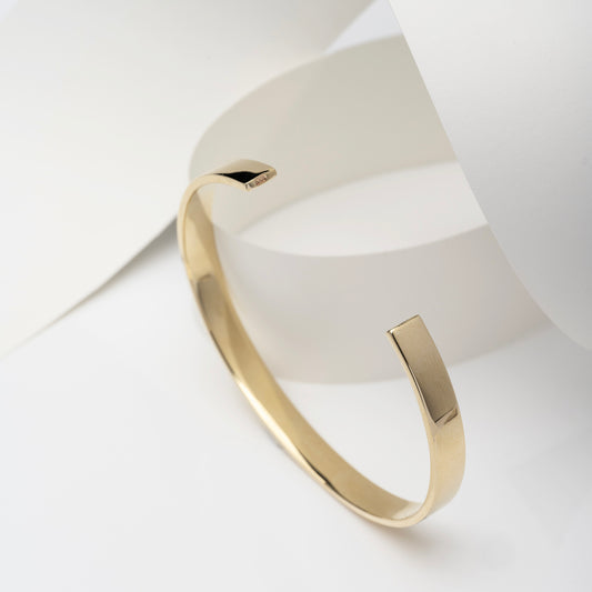 6.00mm Women's Open Cuff Bangle Bracelet in 14K Gold