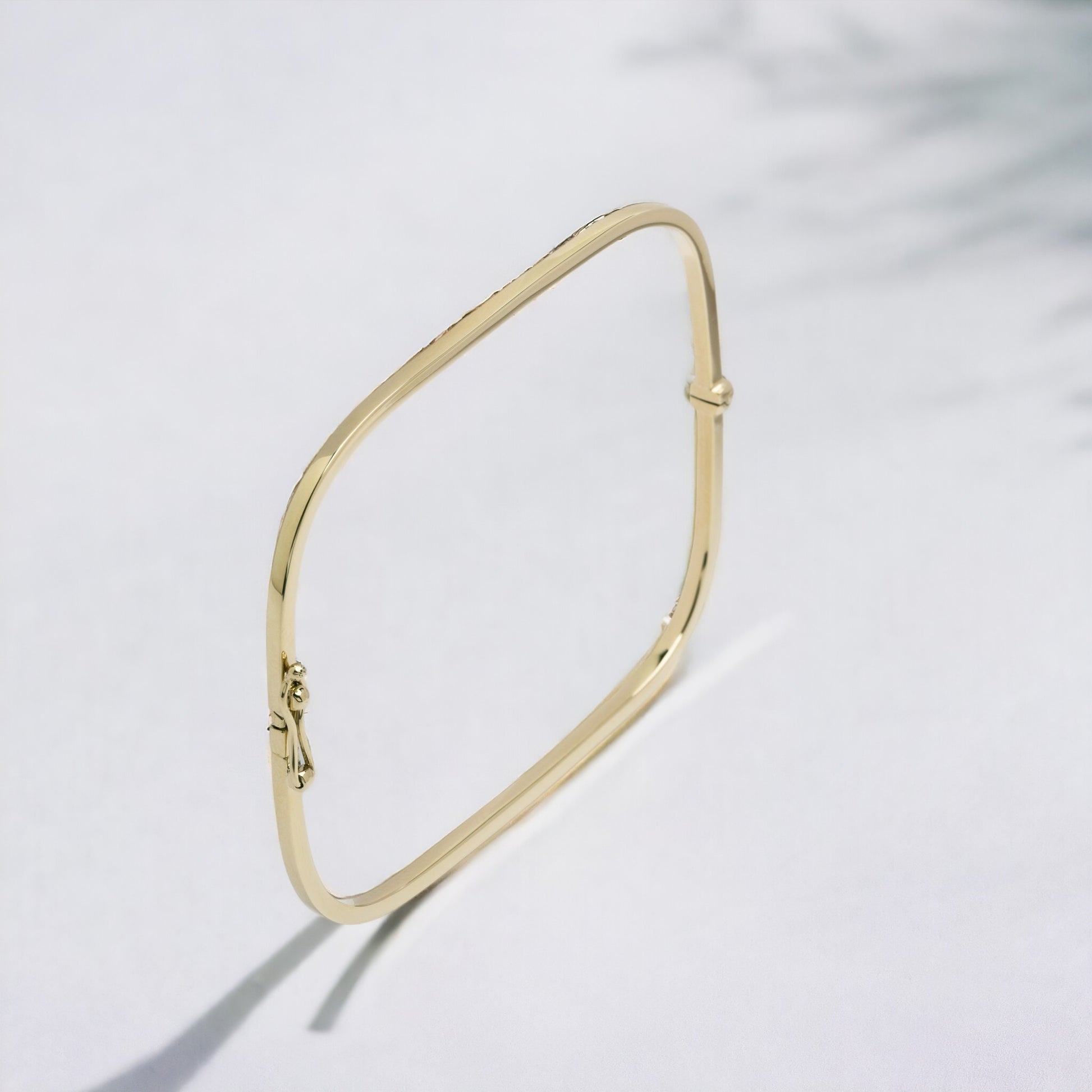 Square Bangle Bracelet in 14k gold for women