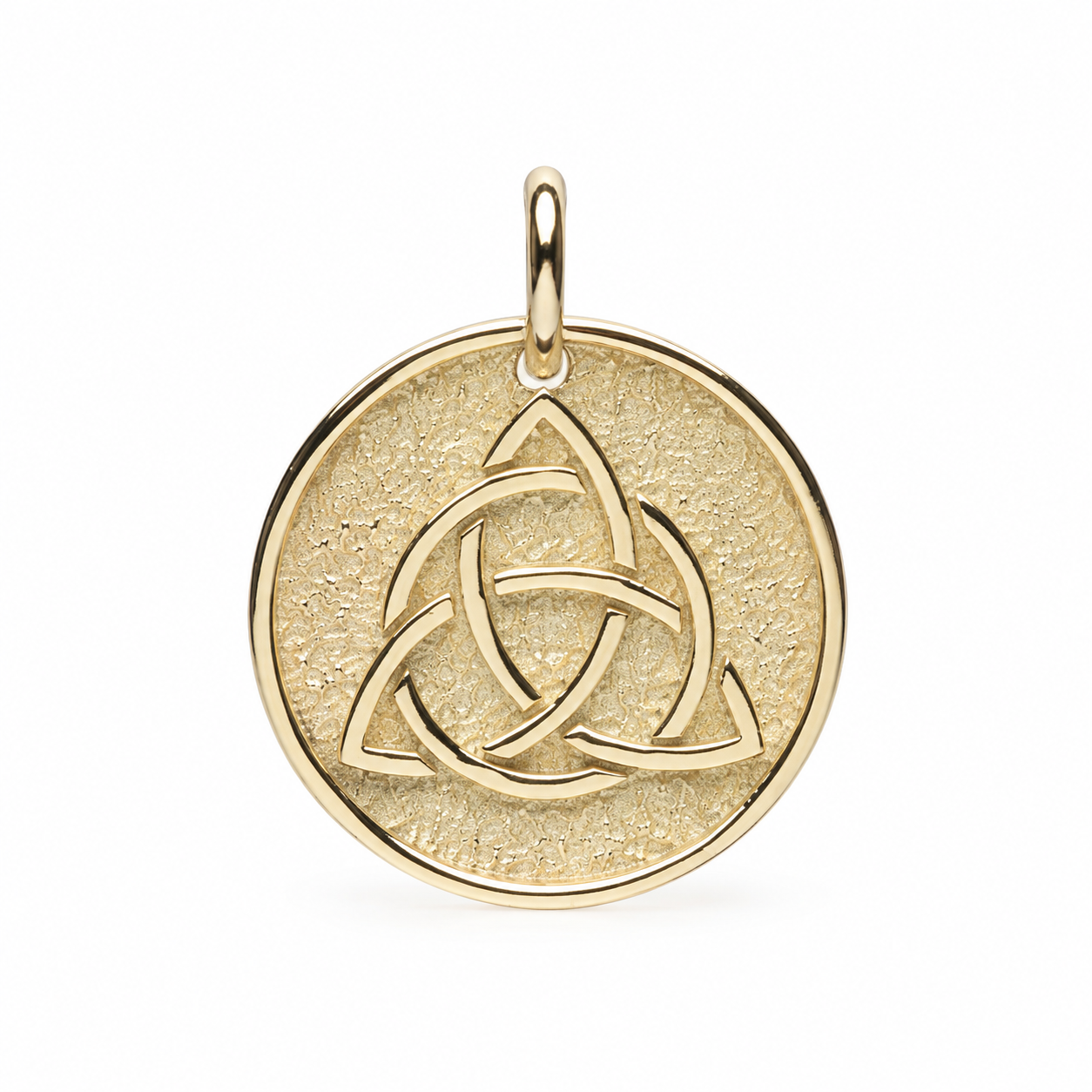14k Solid Gold Trinity Knot Pendant Necklace - Engravable Celtic Charm