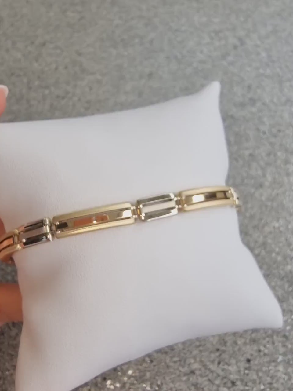 Two-Tone Gold Bracelet designed for men in 14k gold.