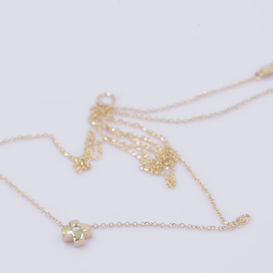 small diamond cross necklace in 14k gold for women