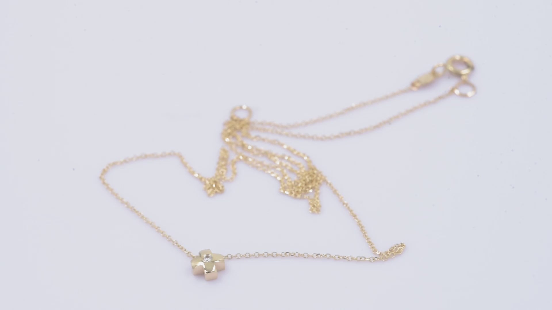 small diamond cross necklace in 14k gold for women