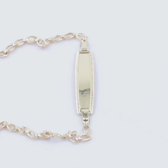 Handmade, Custom-Engraved ID Bracelet for Adults in 14k Gold