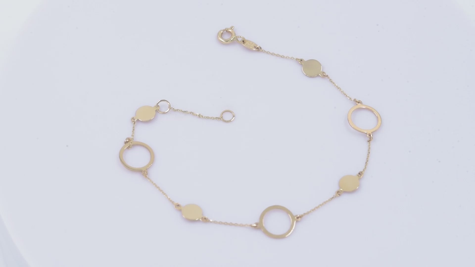 14k yellow gold bracelet for women with circles