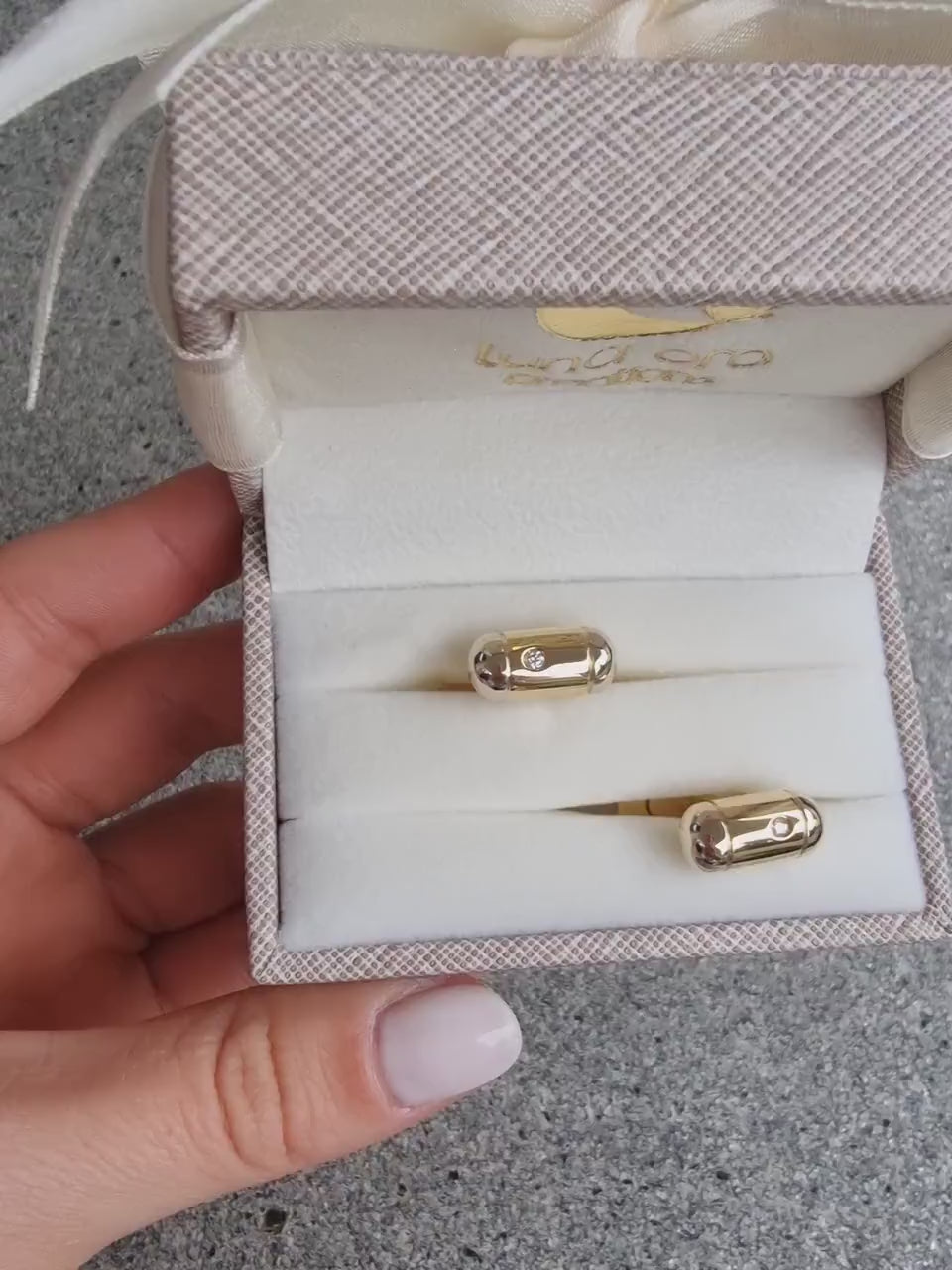 Two-tone Diamond Cufflinks in 14k Solid Gold