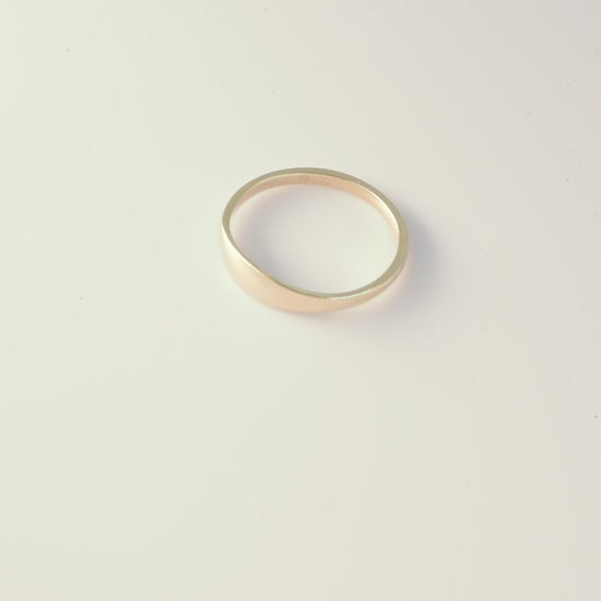 Personalized 14K Gold Bar Ring for Women