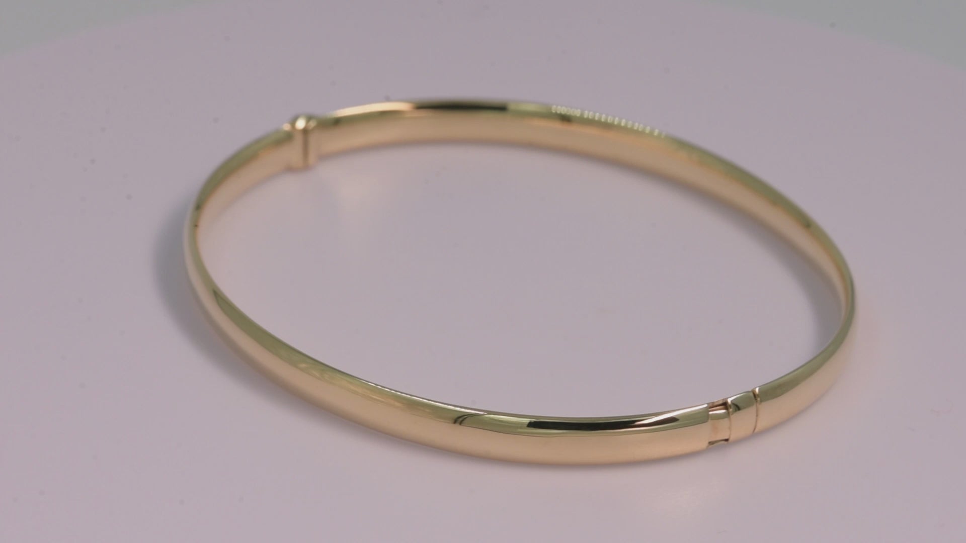 Custom Oval Bangle Bracelet in 14k Gold for Women