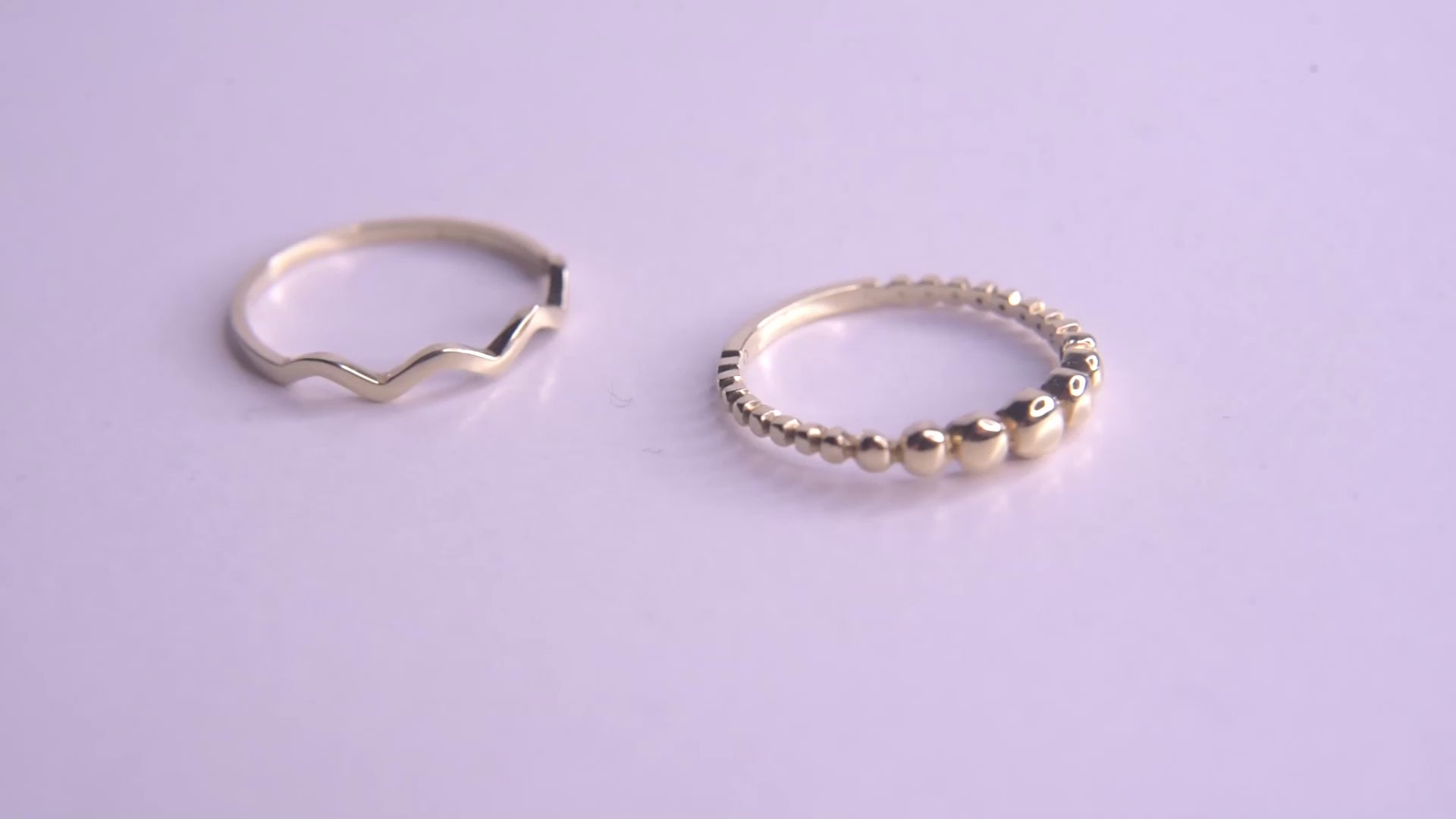 Handmade Flat Wavy Ring in 14k Gold for Women