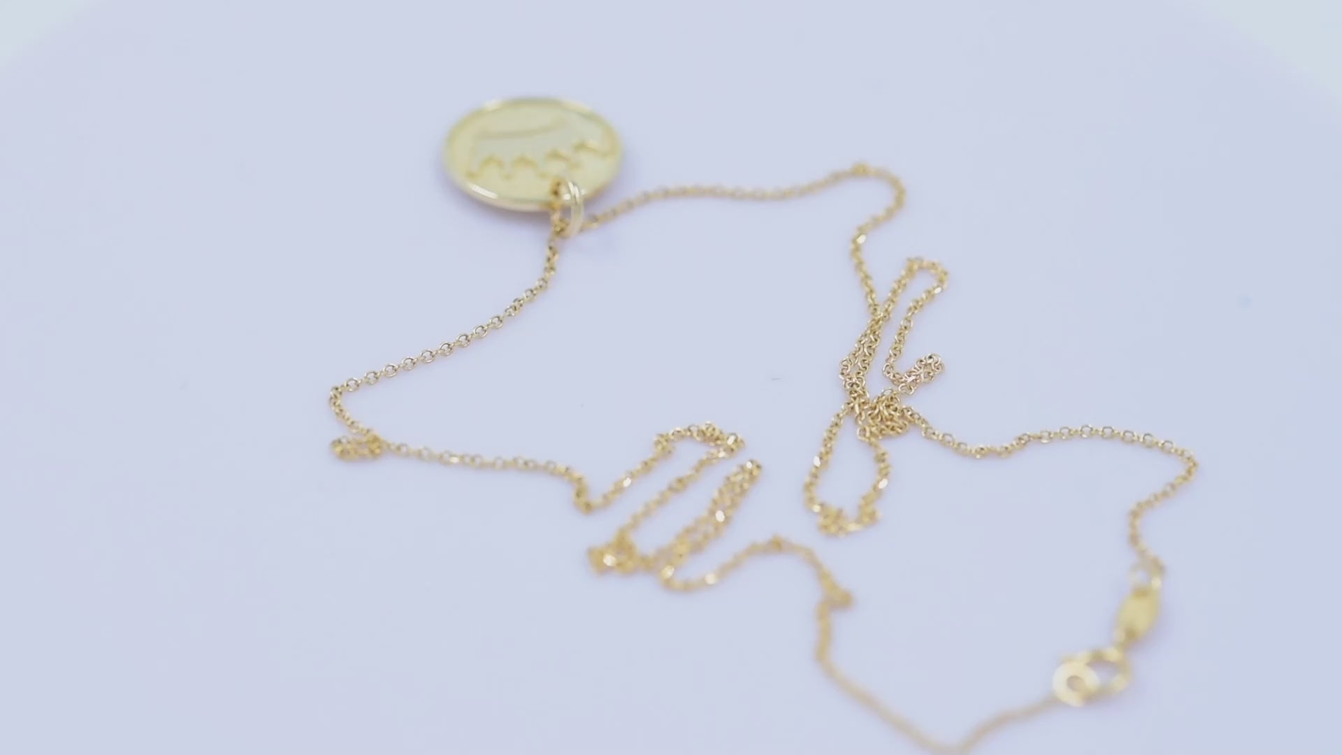 Elegant 14k Solid Gold Crown Necklace for women, including complimentary engraving on the reverse side.