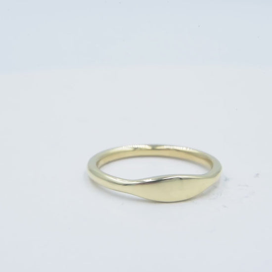 Handmade Dainty Bar Ring in 14k Gold for Women