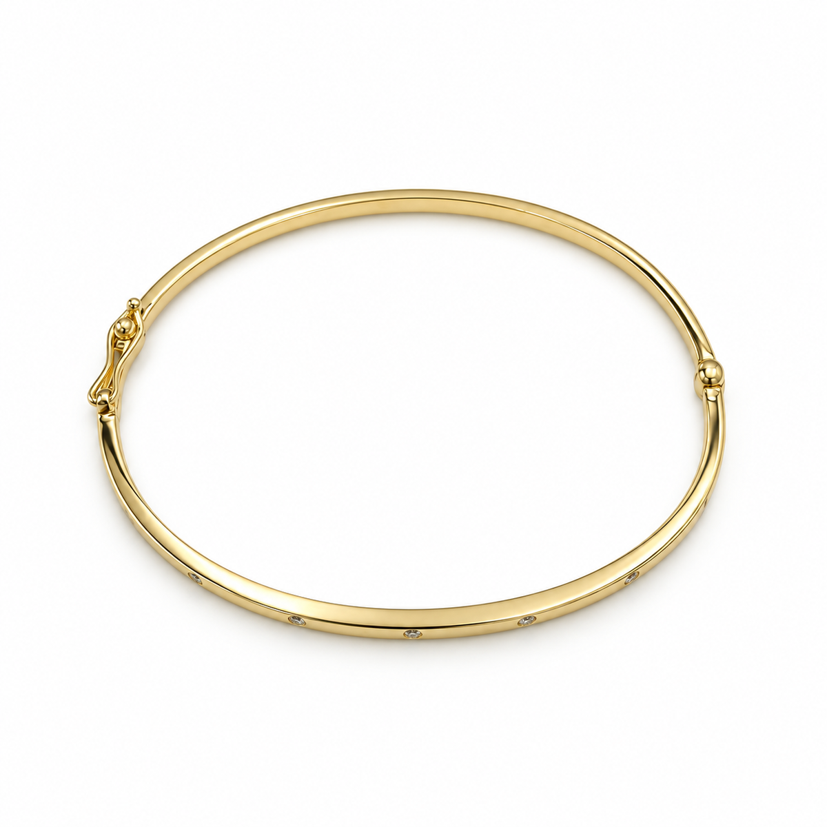 14K Gold Diamond Bangle Bracelet