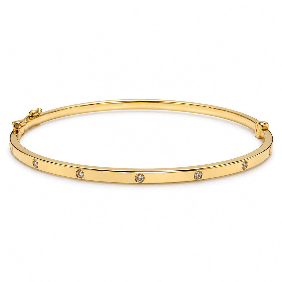 14K Gold Diamond Bangle Bracelet