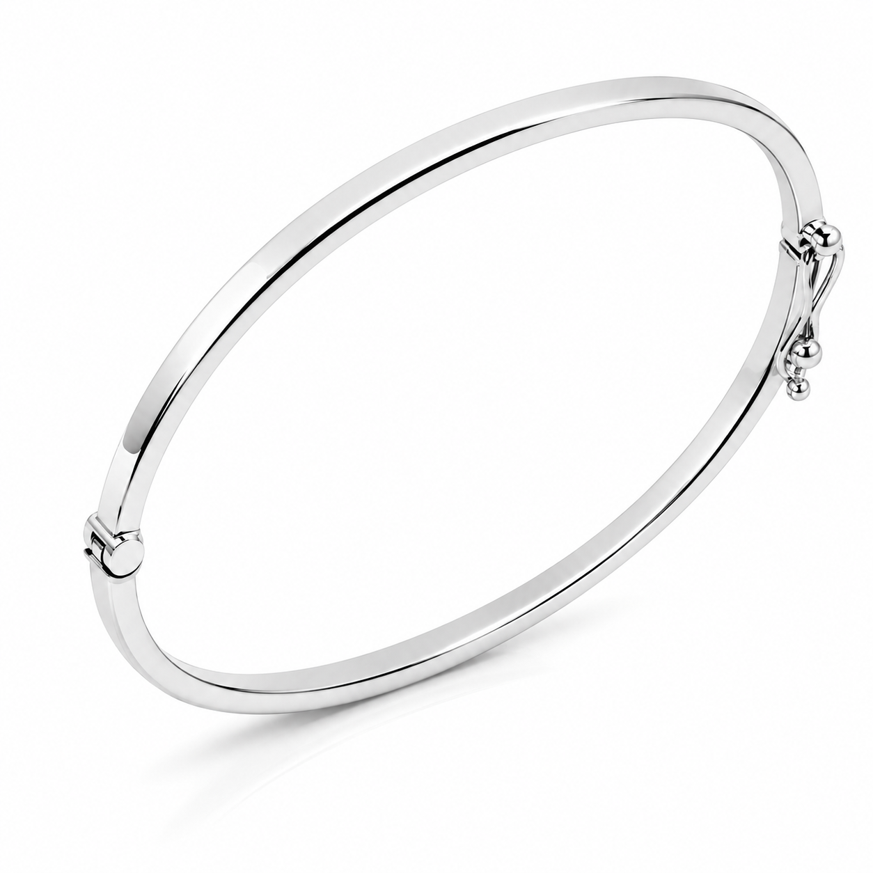 14k white gold Gold bangle on a white background