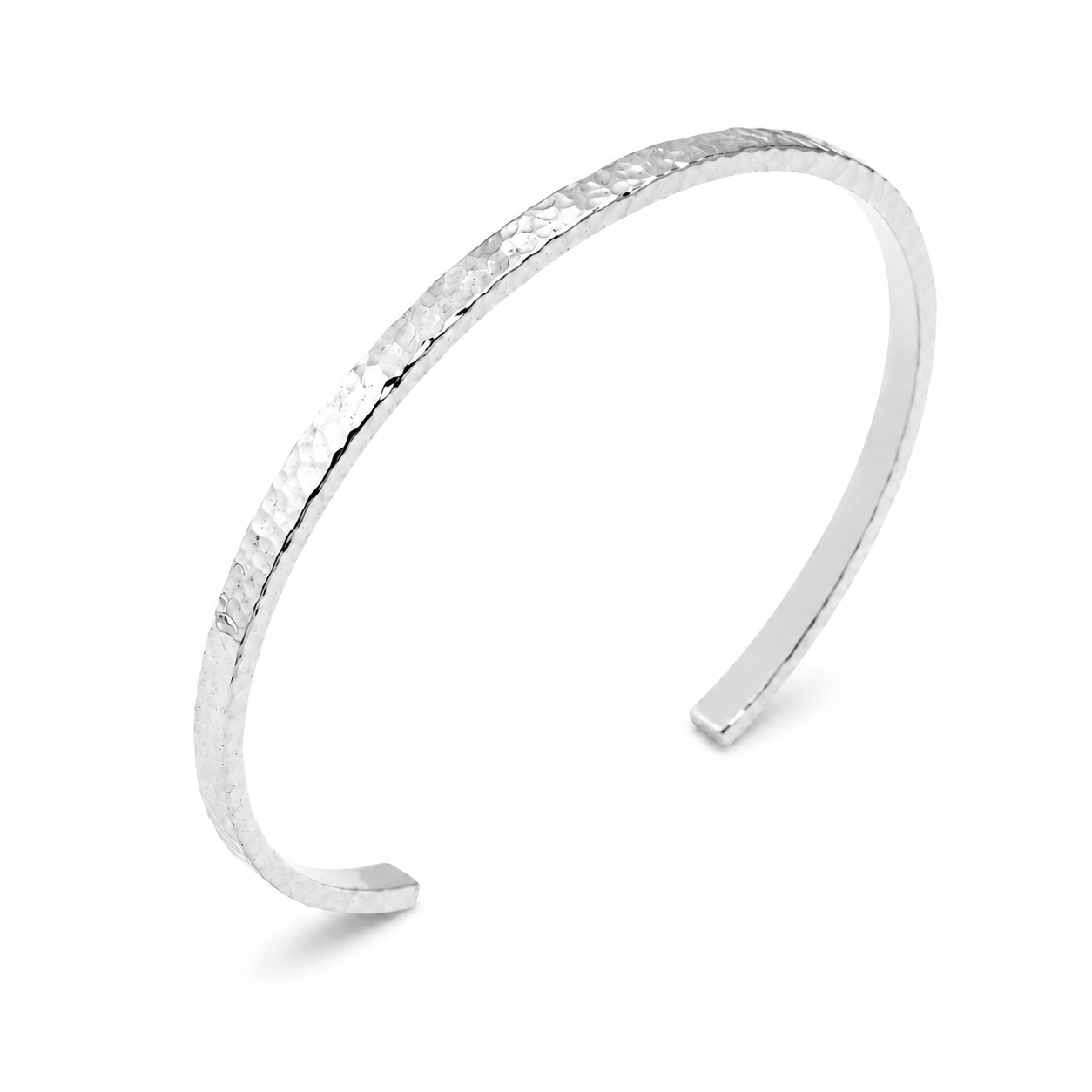 14k white gold cuff bangle bracelet in a white backgound